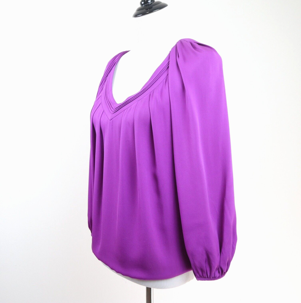 Diane Von Furstenberg Size 4 Silk Cahil Blouse Top Purple Gardenia